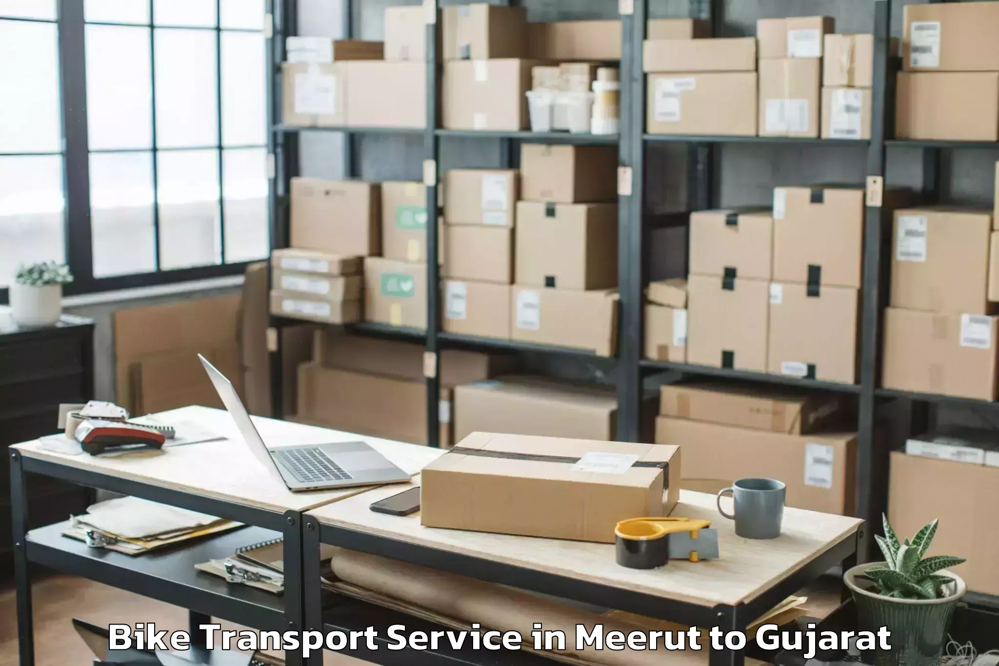 Easy Meerut to Veer Narmad South Gujarat Univ Bike Transport Booking